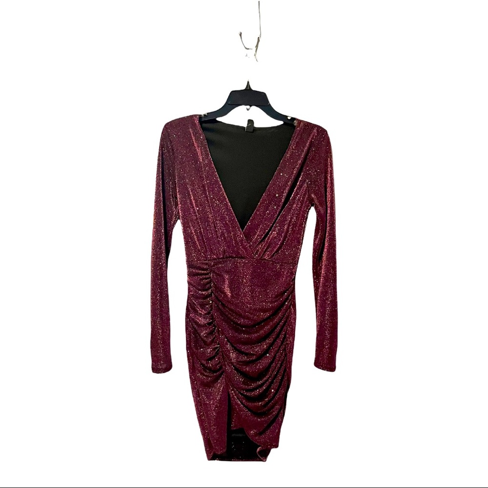 Shiny Purple Mini Dress